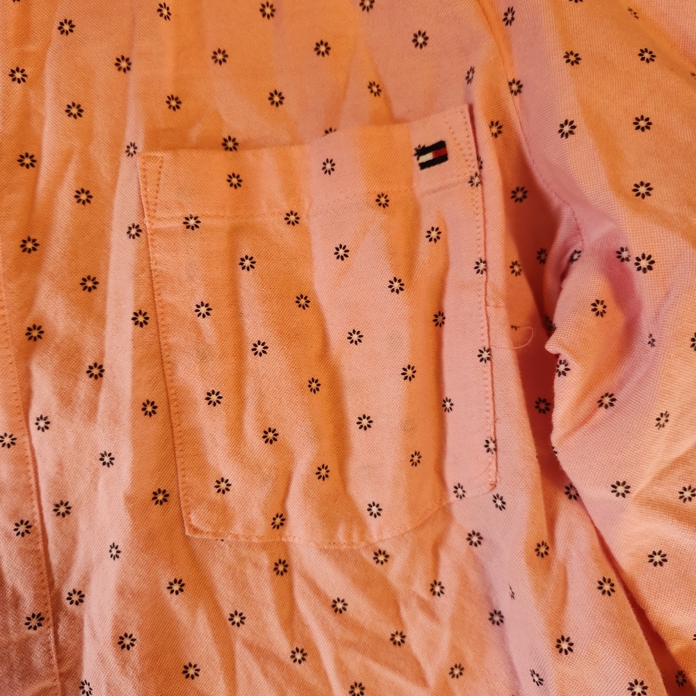 Tommy Hilfiger Pink Dot Cotton Popover Half Zipper Size XL - Picture 8 of 11